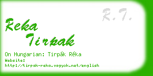 reka tirpak business card