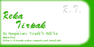 reka tirpak business card